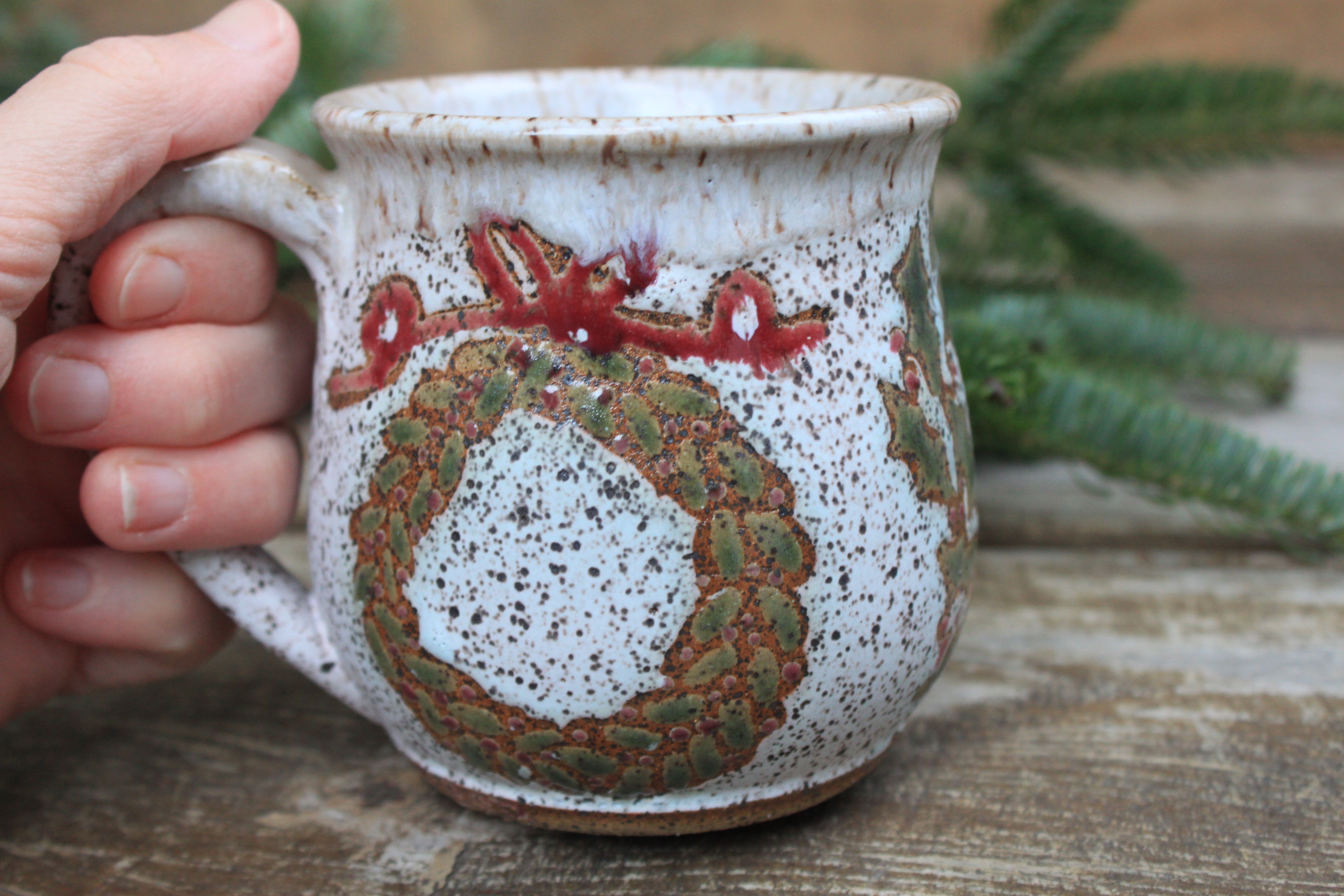 Wreaths of the Season Mug, 15 oz