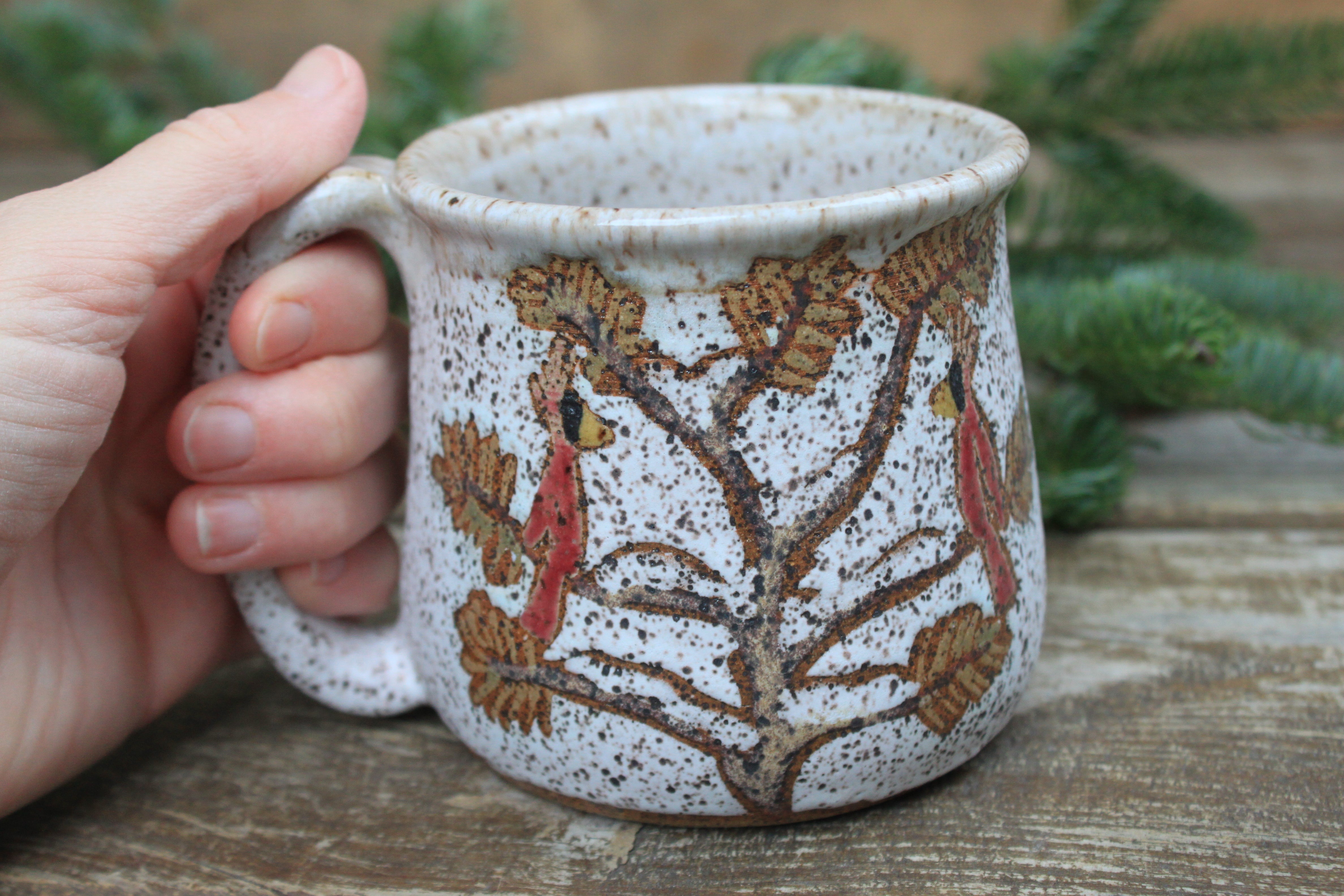 Cardinals in a Snowy Forest Mug, 16 oz