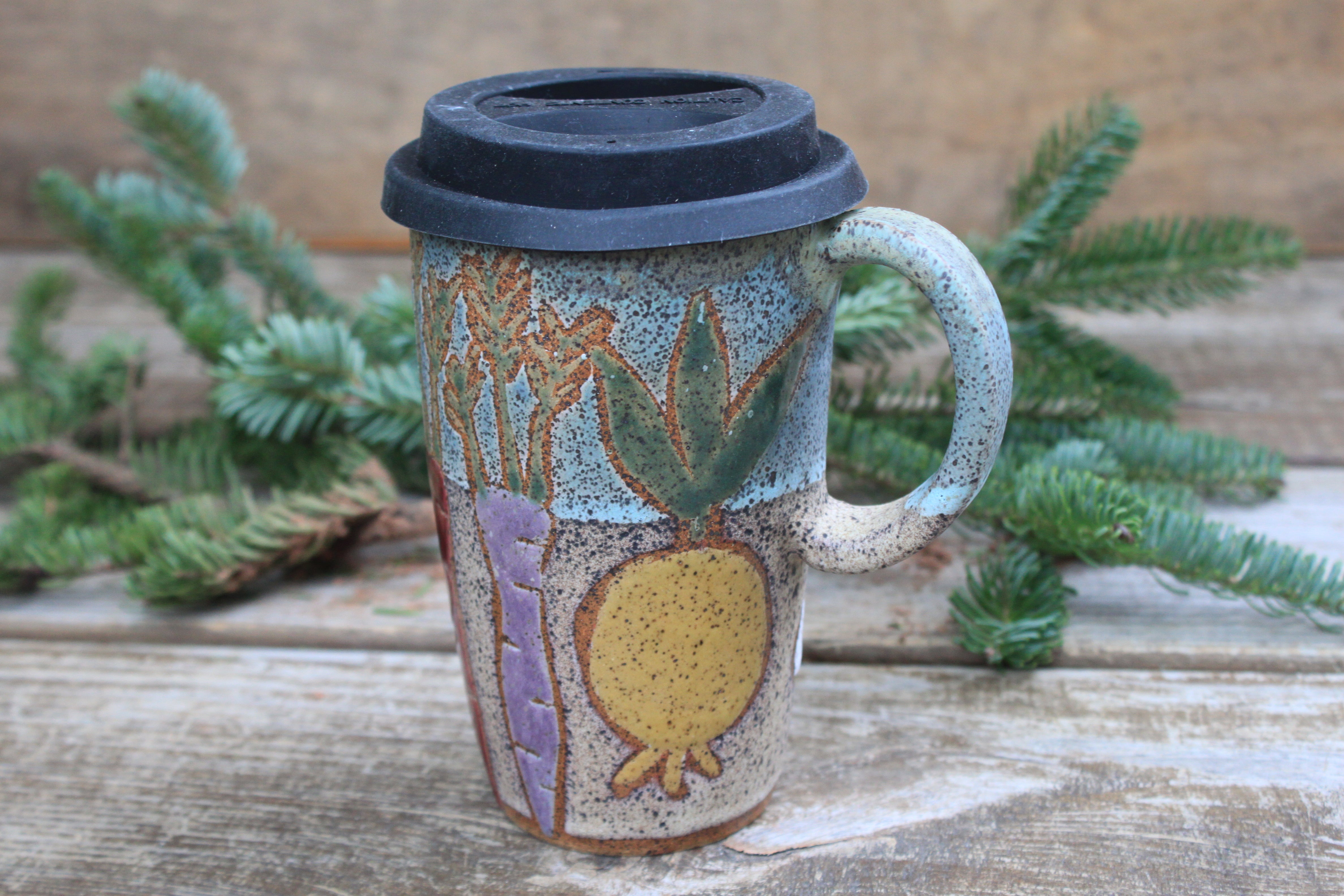 Root for Vegetables Rainbow Travel Mug, 17 oz