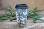 Load image into Gallery viewer, Snowy Cabin Forest Travel Mug, 19 oz
