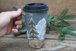 Load image into Gallery viewer, Snowy Cabin Forest Travel Mug, 19 oz
