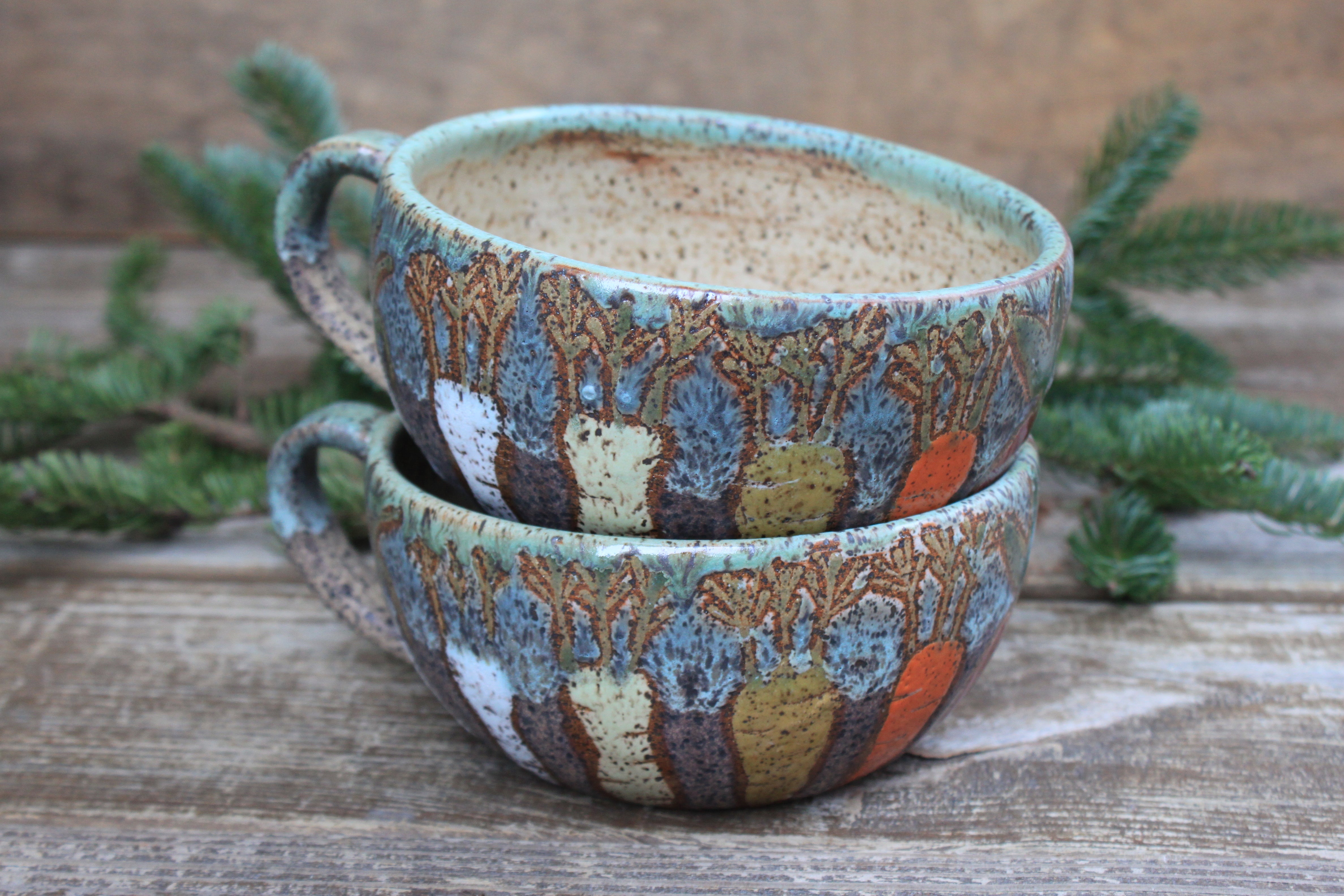 Root for Vegetables Rainbow Soup Season Mug Bowls, 24 oz