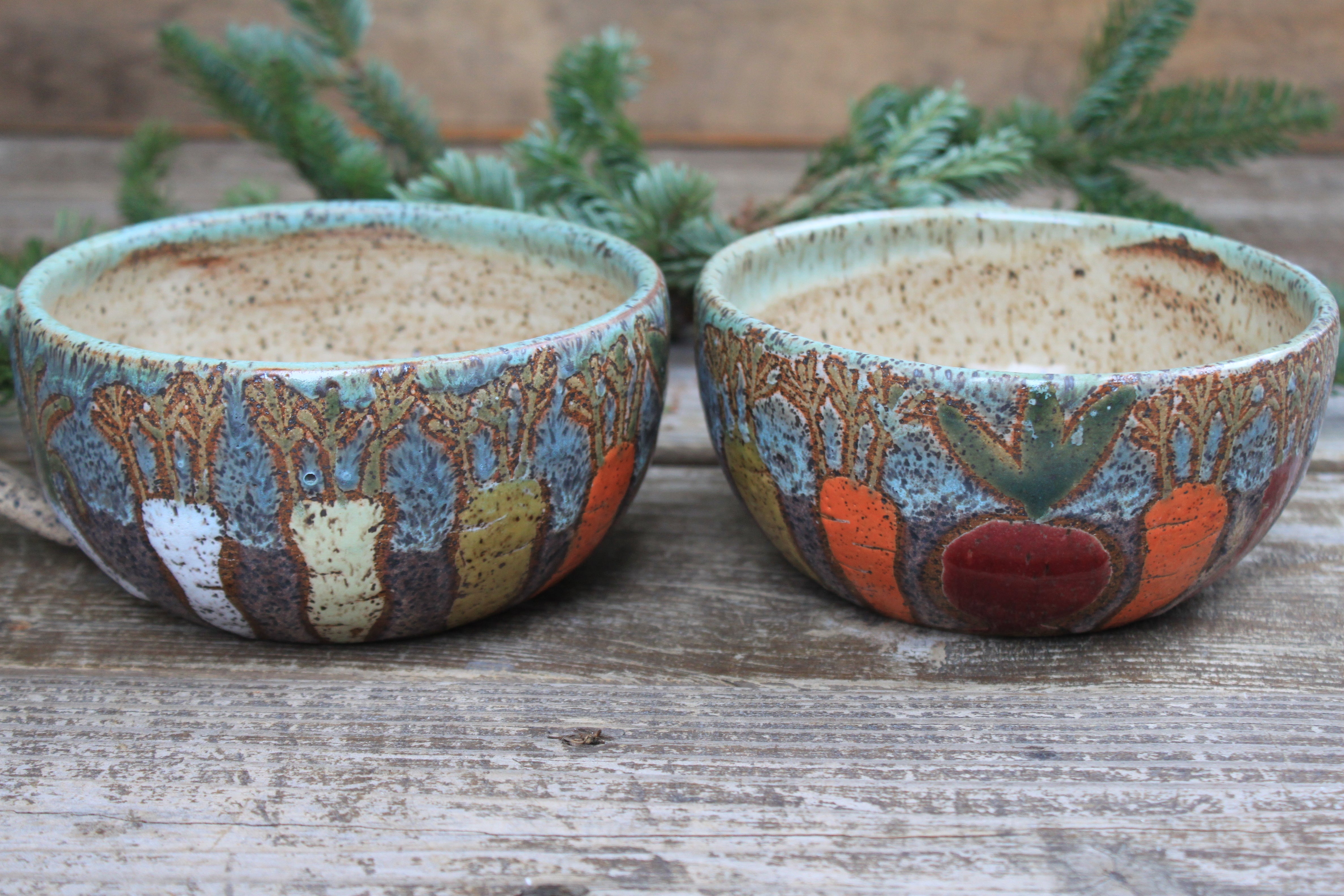 Root for Vegetables Rainbow Soup Season Mug Bowls, 24 oz