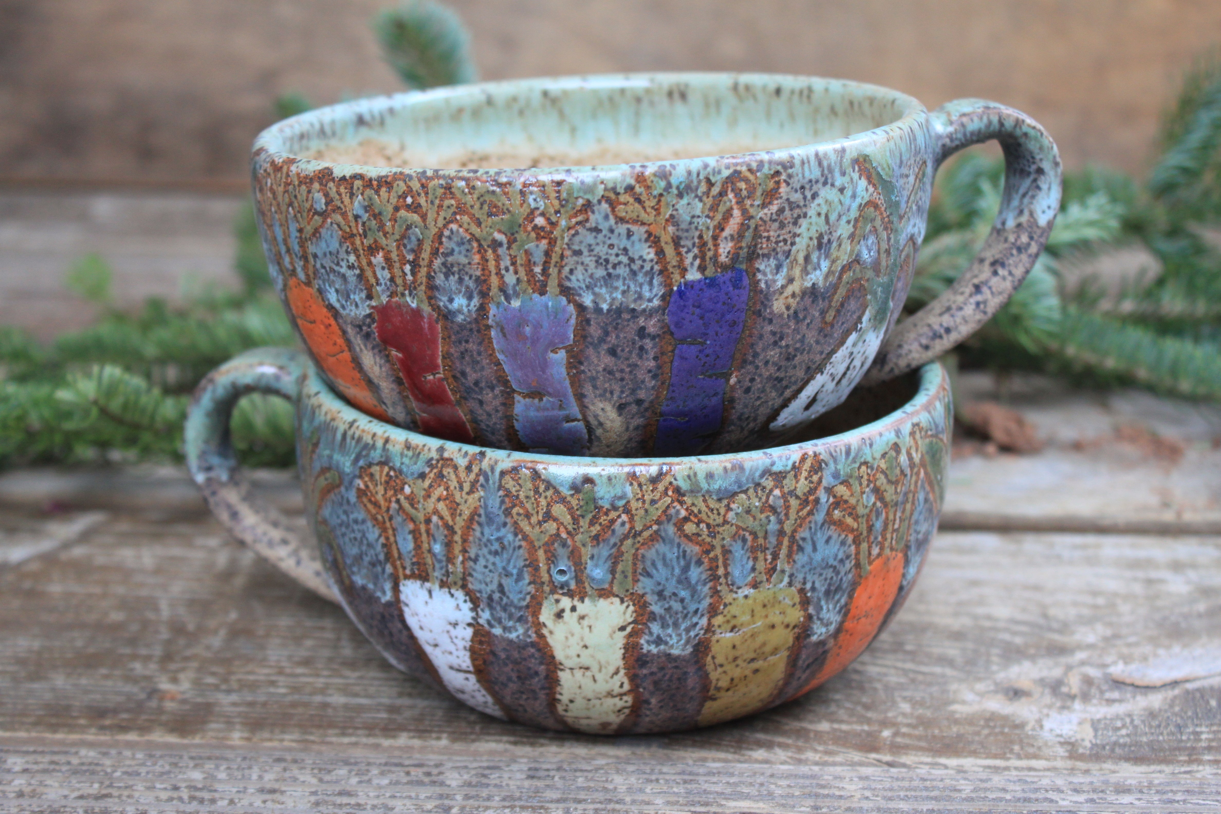 Root for Vegetables Rainbow Soup Season Mug Bowls, 24 oz