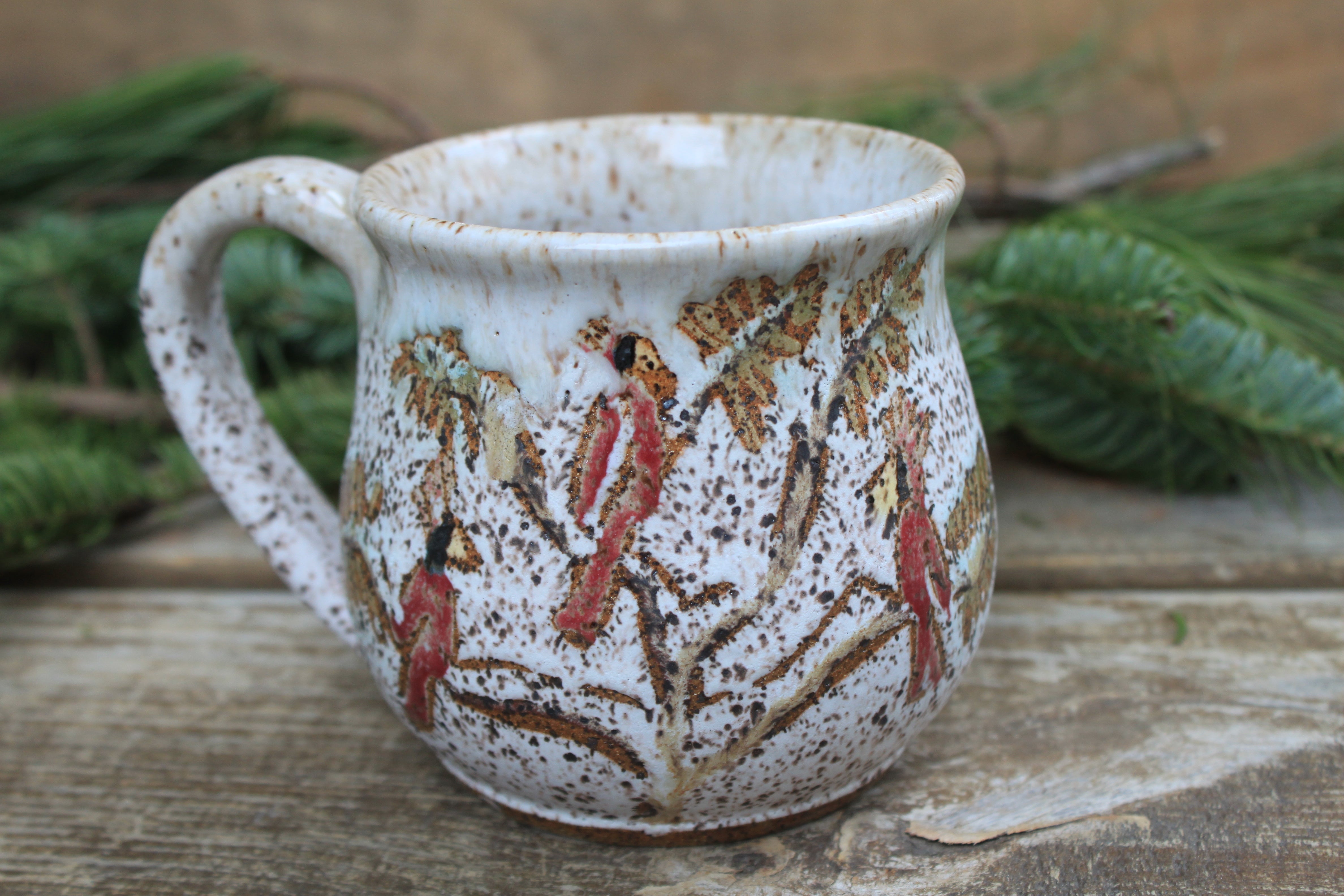 Cardinals in a Snowy Forest Mug, 17 oz