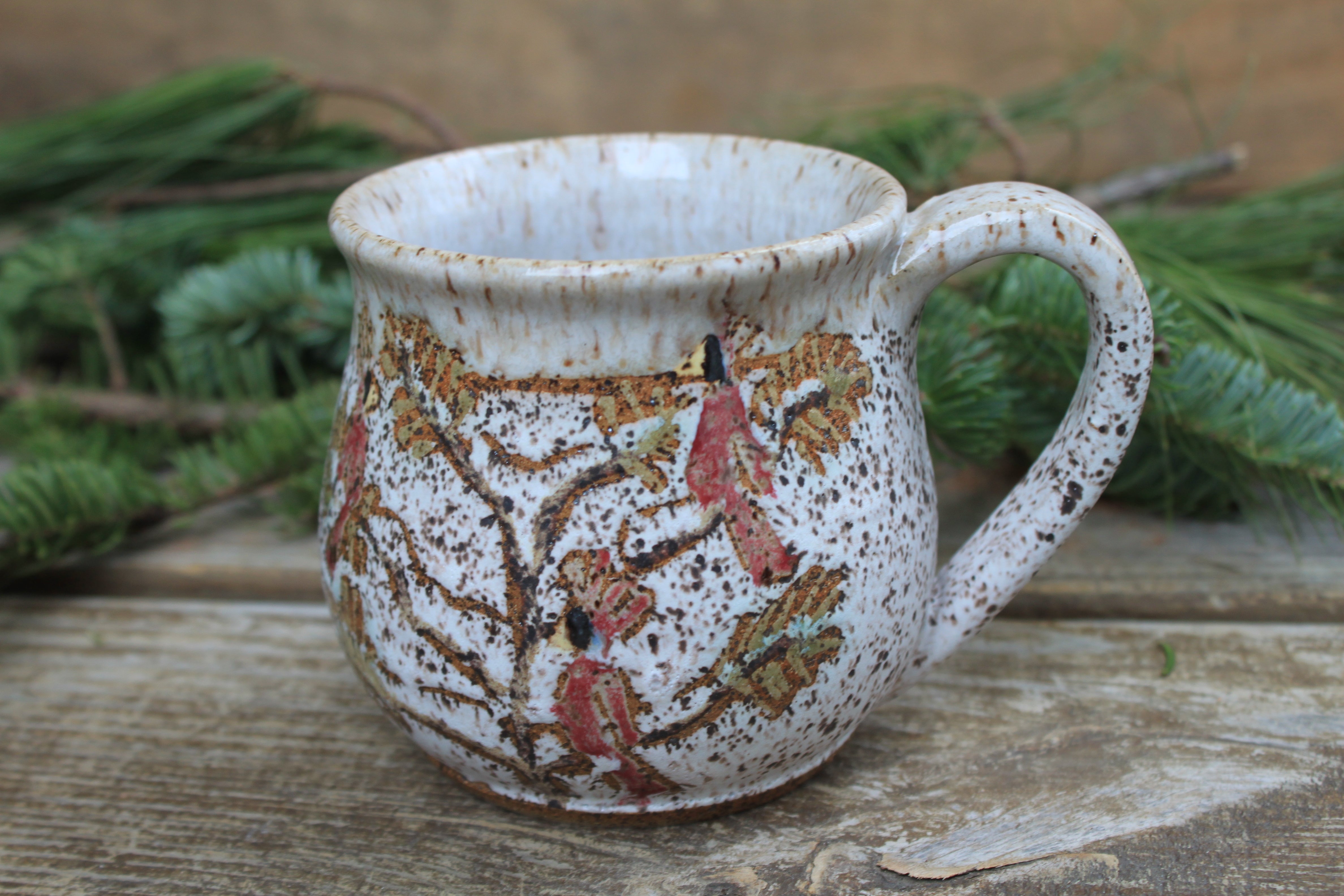 Cardinals in a Snowy Forest Mug, 17 oz