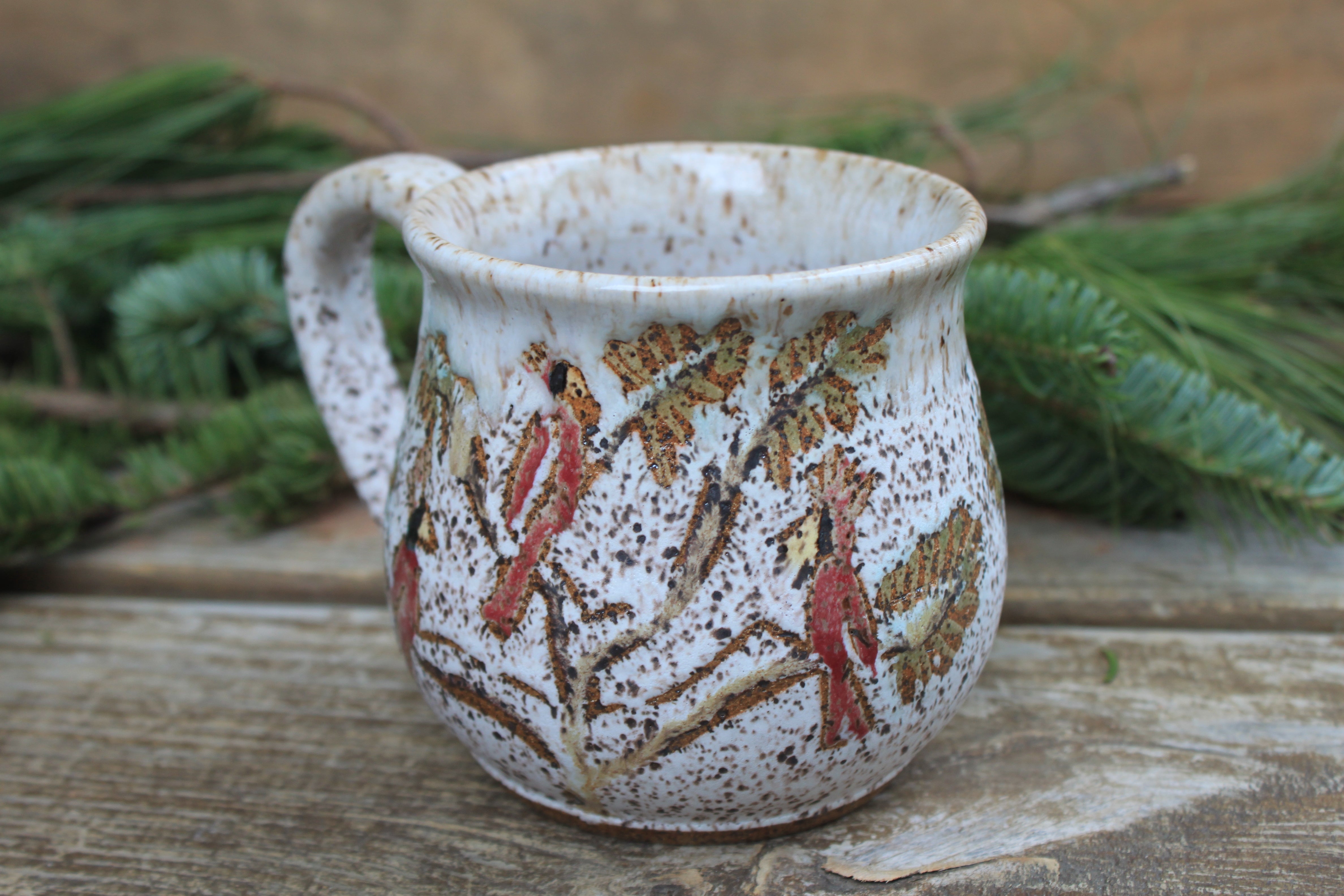 Cardinals in a Snowy Forest Mug, 17 oz
