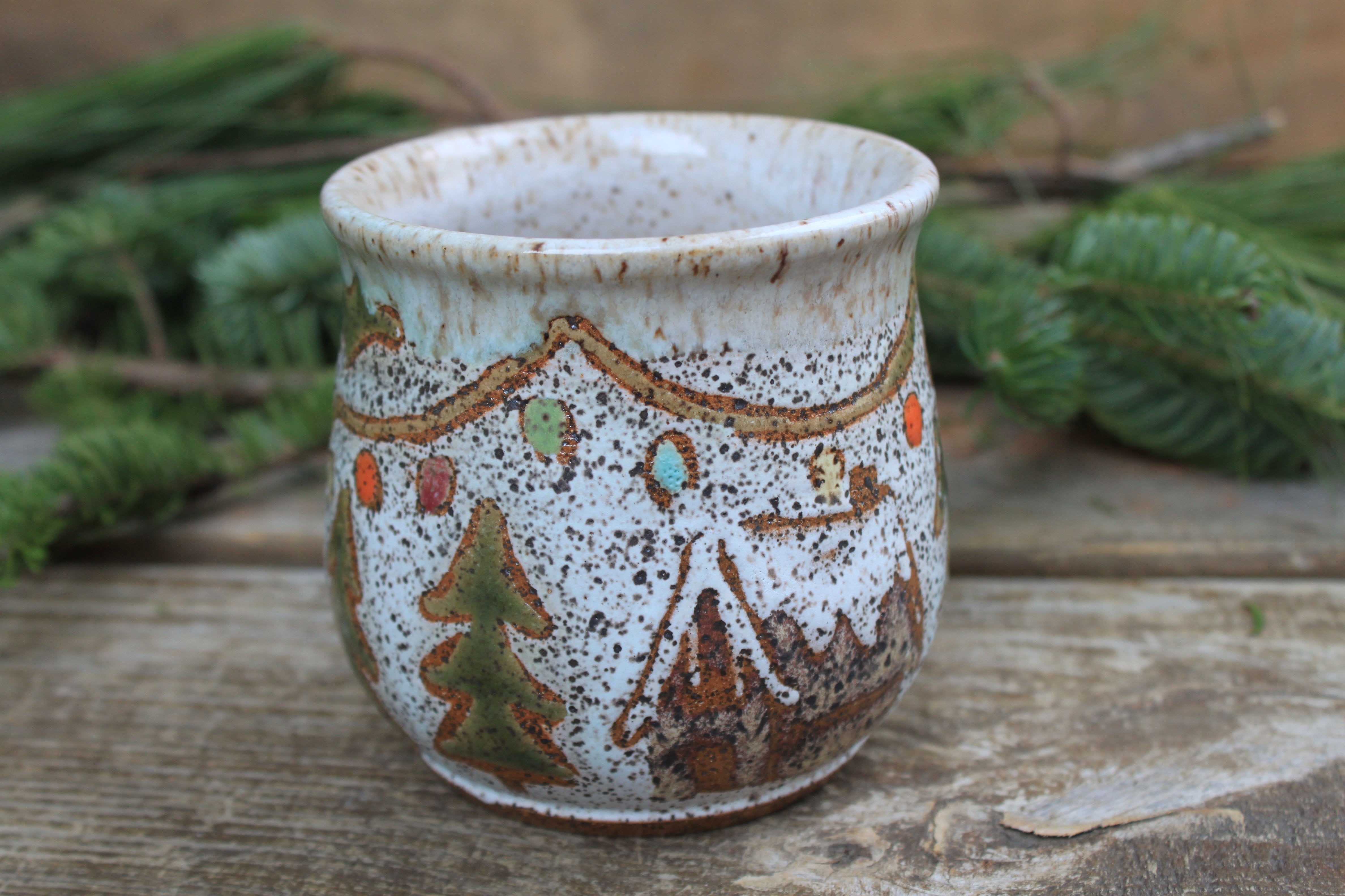 Festive Cabin in Evergreen Grove Mug, 16 oz
