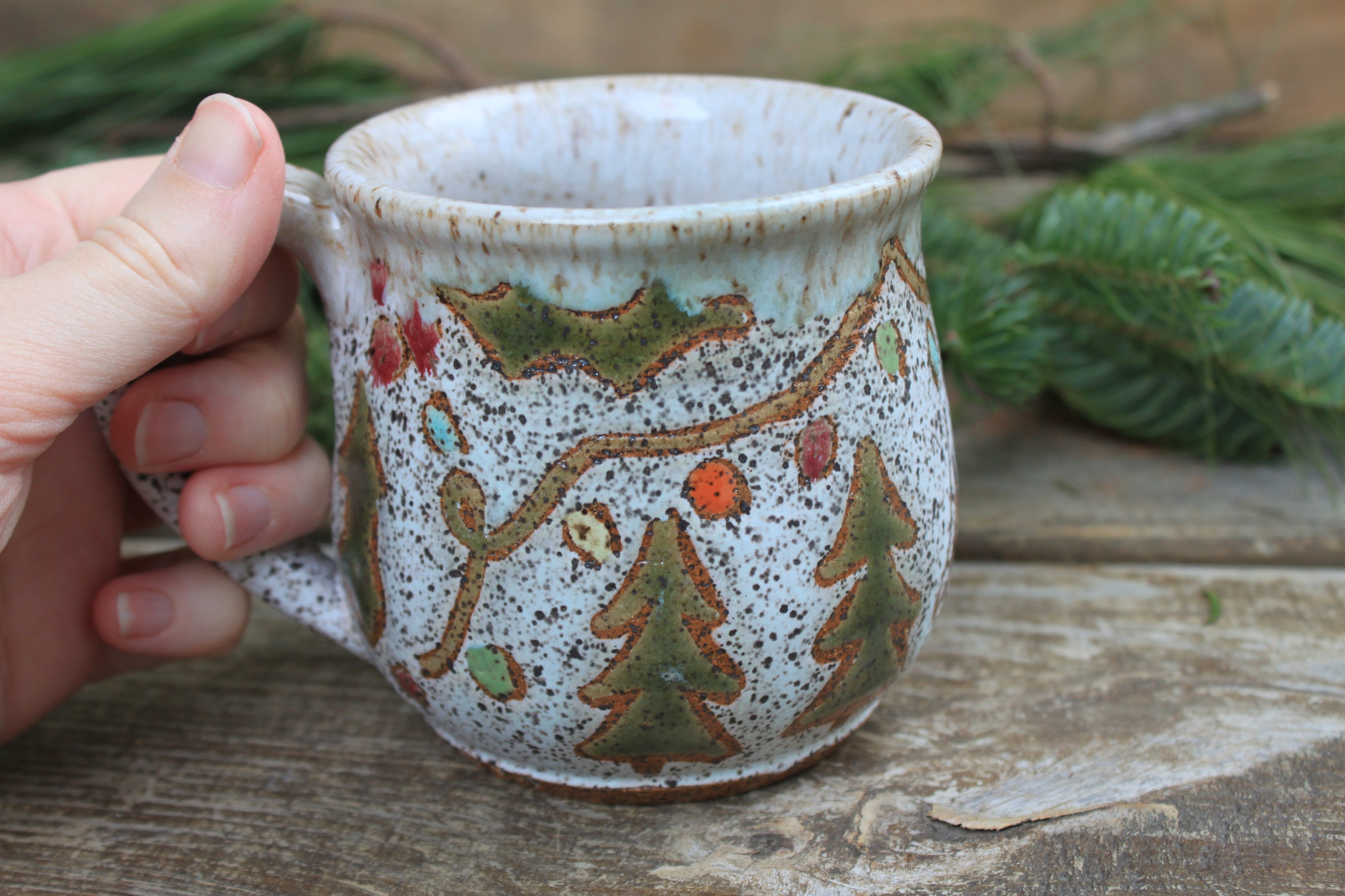 Festive Cabin in Evergreen Grove Mug, 16 oz