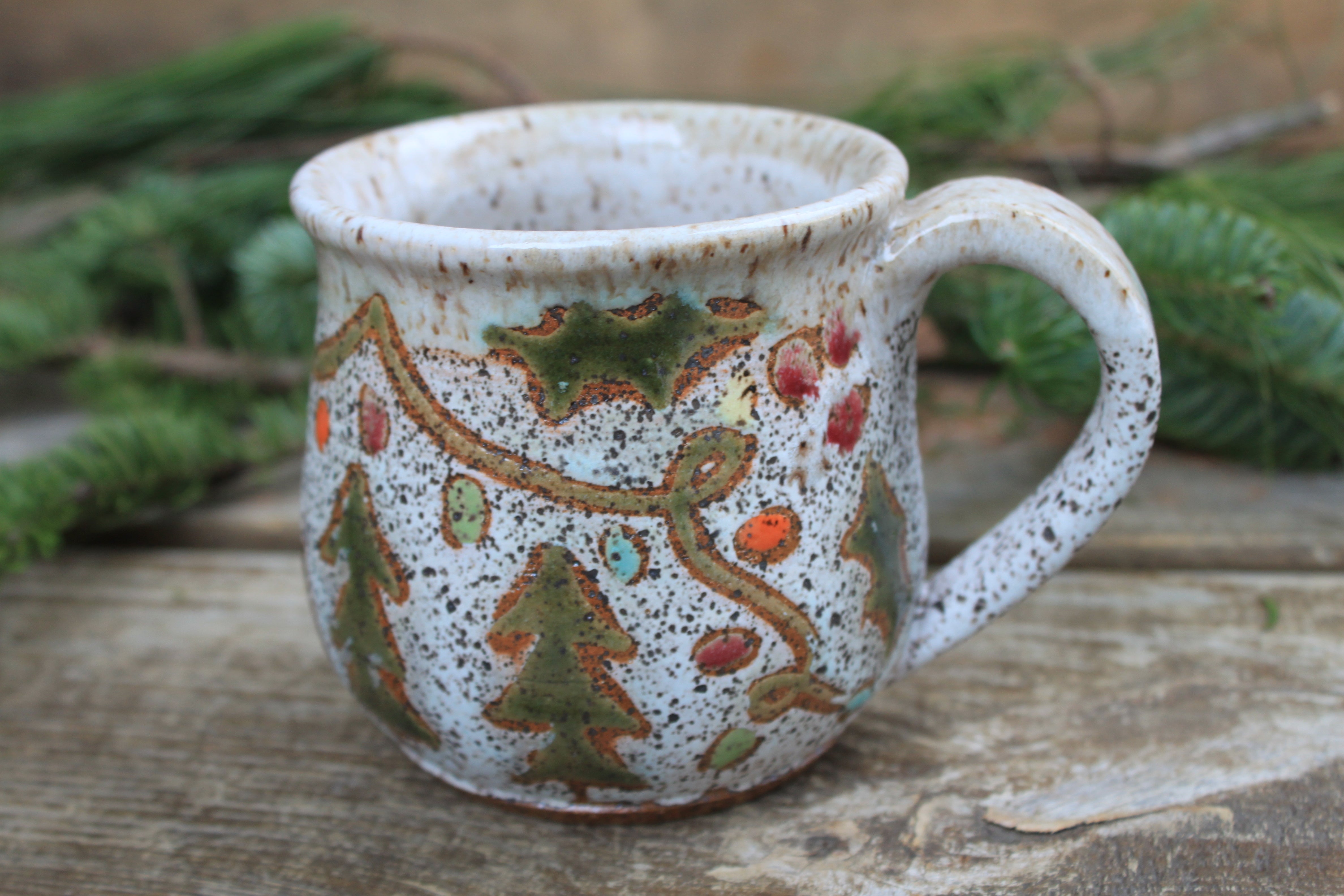 Festive Cabin in Evergreen Grove Mug, 16 oz