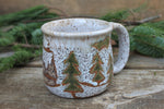 Load image into Gallery viewer, Snowy Cabin in Evergreen and Holly Grove Mug, 15 oz
