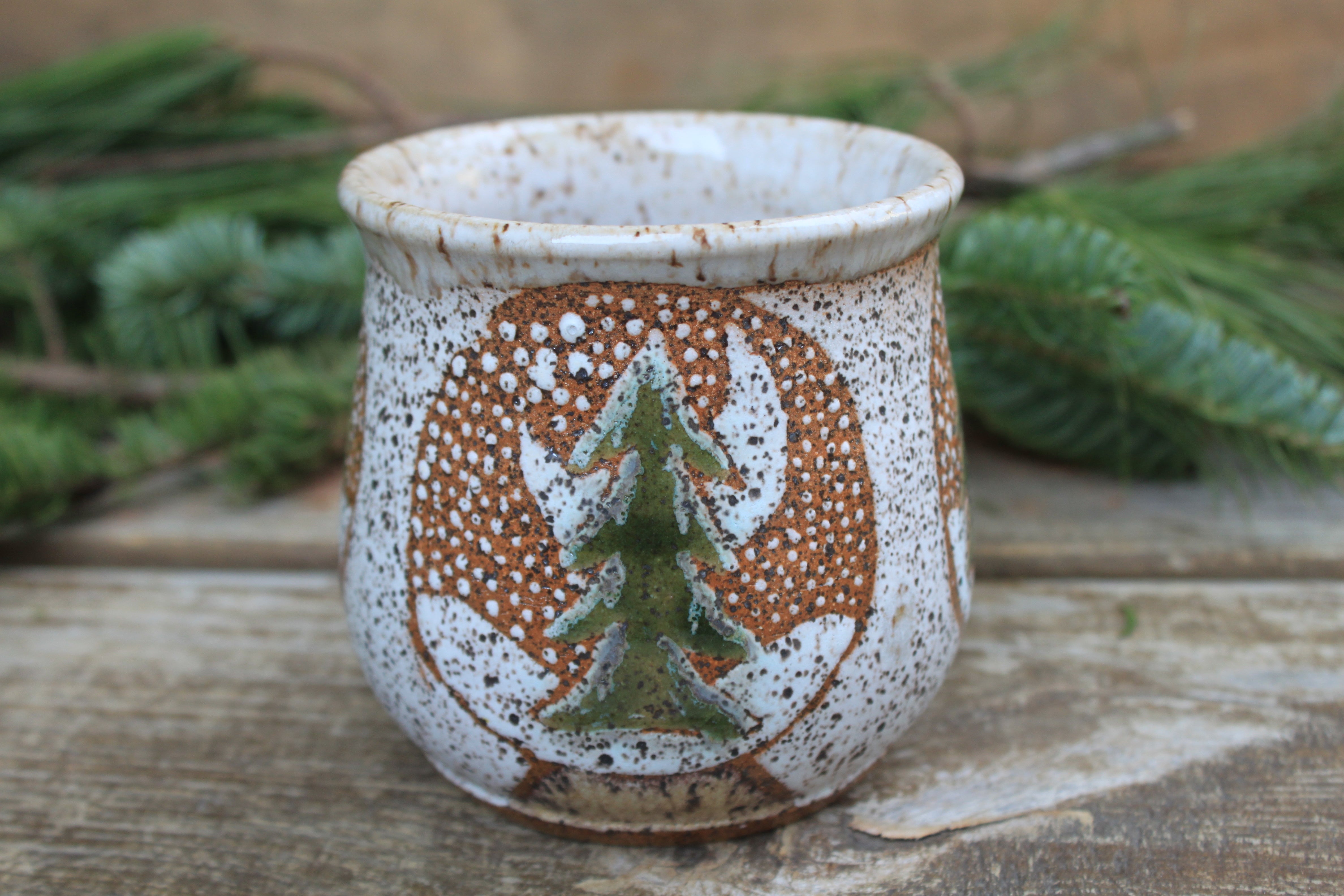 Evergreen Dreams Snow Globe Mug, 15 oz