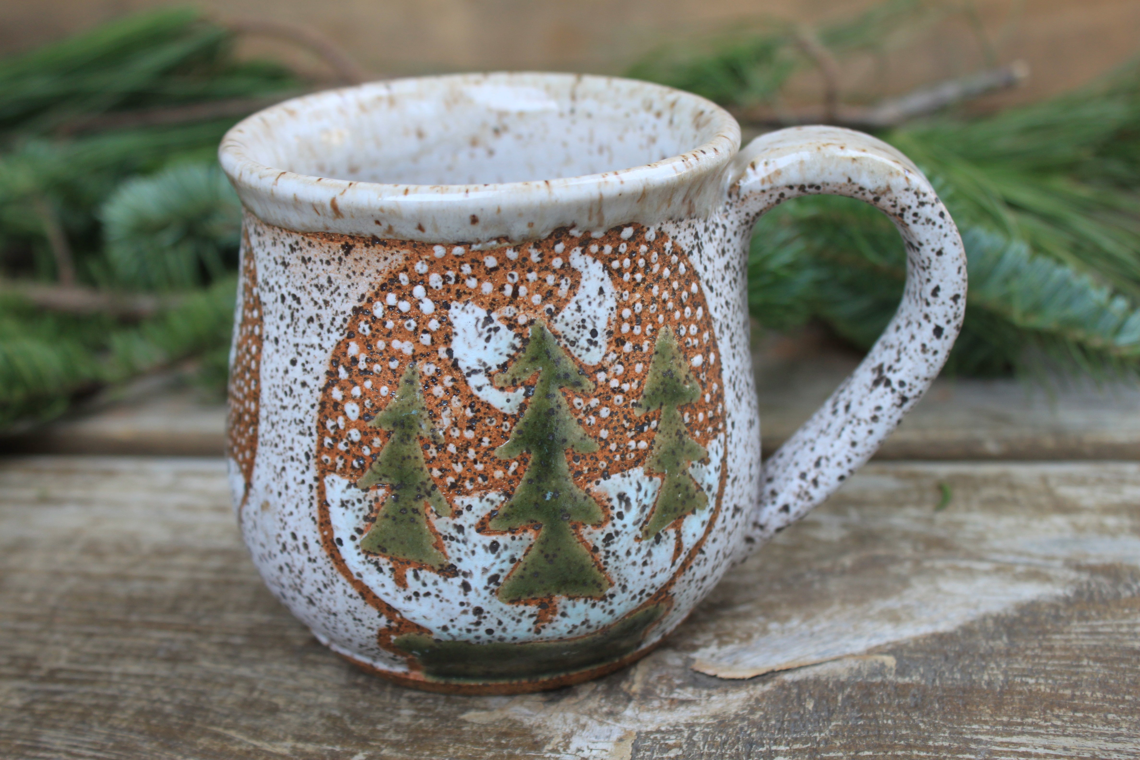 Evergreen Dreams Snow Globe Mug, 15 oz