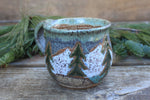 Load image into Gallery viewer, Snowy Cabin, Evergreens and Glacial Lakes Mug, 15 oz
