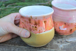 Load image into Gallery viewer, Thumbprint Cup, Honey Gold and Coral Blush, 13 oz

