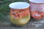 Load image into Gallery viewer, Thumbprint Cup, Honey Gold and Coral Blush, 13 oz
