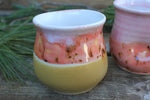 Load image into Gallery viewer, Thumbprint Cup, Honey Gold and Coral Blush, 13 oz
