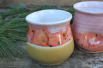 Load image into Gallery viewer, Thumbprint Cup, Honey Gold and Coral Blush, 13 oz
