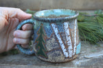 Load image into Gallery viewer, Birch Trees and Evergreen Days Mug, 17 oz
