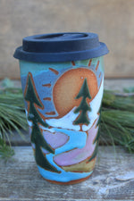 Load image into Gallery viewer, Evergreen Dreams Handled Travel Mug, 19 oz
