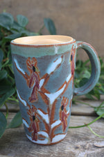 Load image into Gallery viewer, Cardinals in a Snowy Forest Handled Travel Mug, 17 oz
