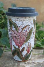 Load image into Gallery viewer, Magnolia Bloom Love Handled Travel Mug, 18 oz
