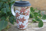 Load image into Gallery viewer, Cherry Blossom Handled Travel Mug, 18 oz
