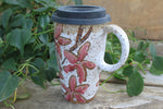 Load image into Gallery viewer, Cherry Blossom Handled Travel Mug, 18 oz
