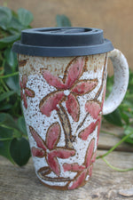 Load image into Gallery viewer, Cherry Blossom Handled Travel Mug, 18 oz
