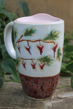 Load image into Gallery viewer, Bleeding Hearts Club Handled Travel Mug, 18 oz
