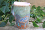 Load image into Gallery viewer, Mushroom Madness Carved Handled Travel Mug, 14 oz
