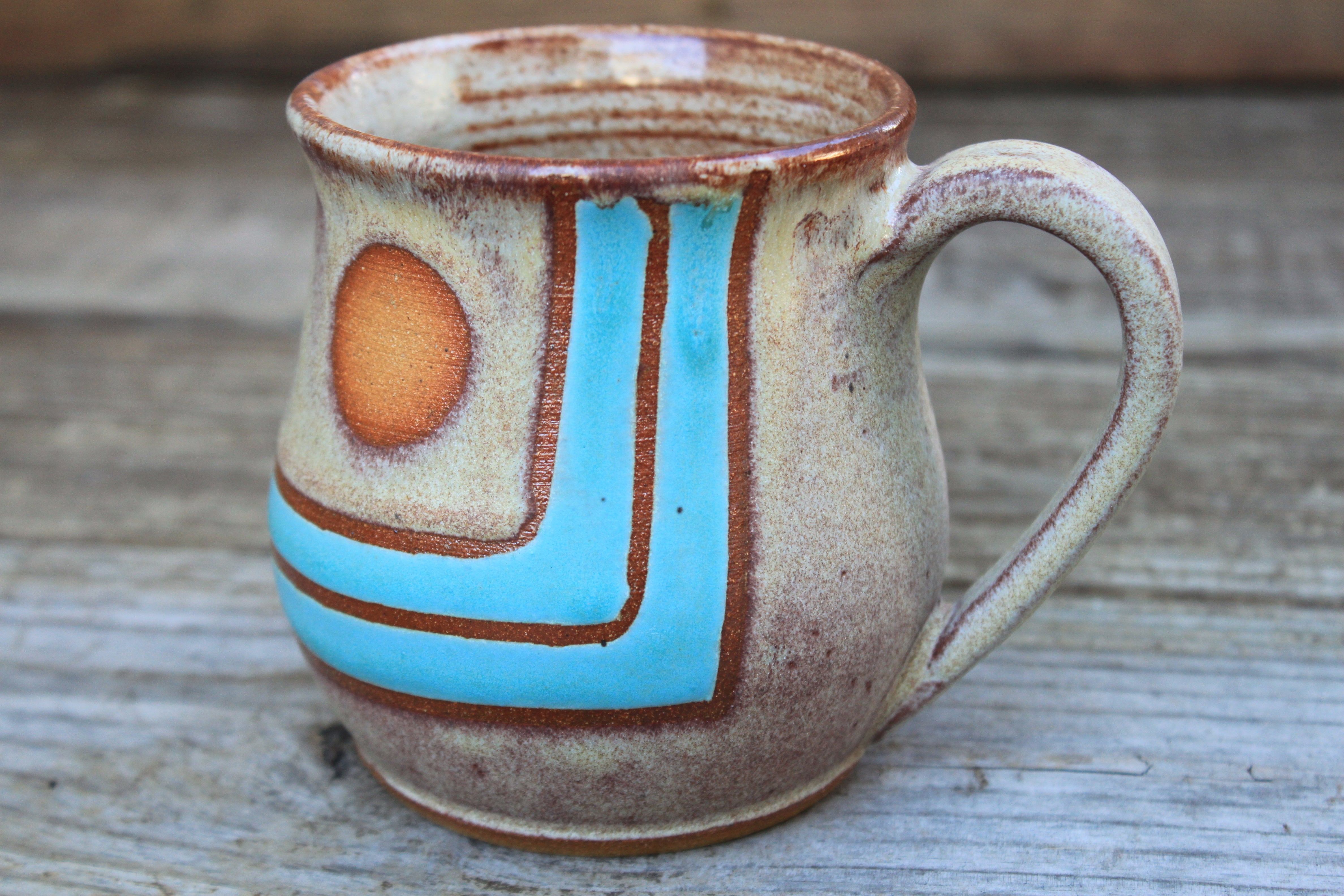 Retro Horizon Sunset Line Mug, 17 oz