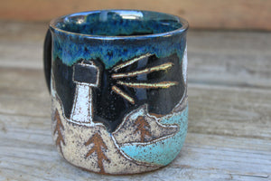 Acadia National Park Coastal Nights Carved Mug, 19 oz