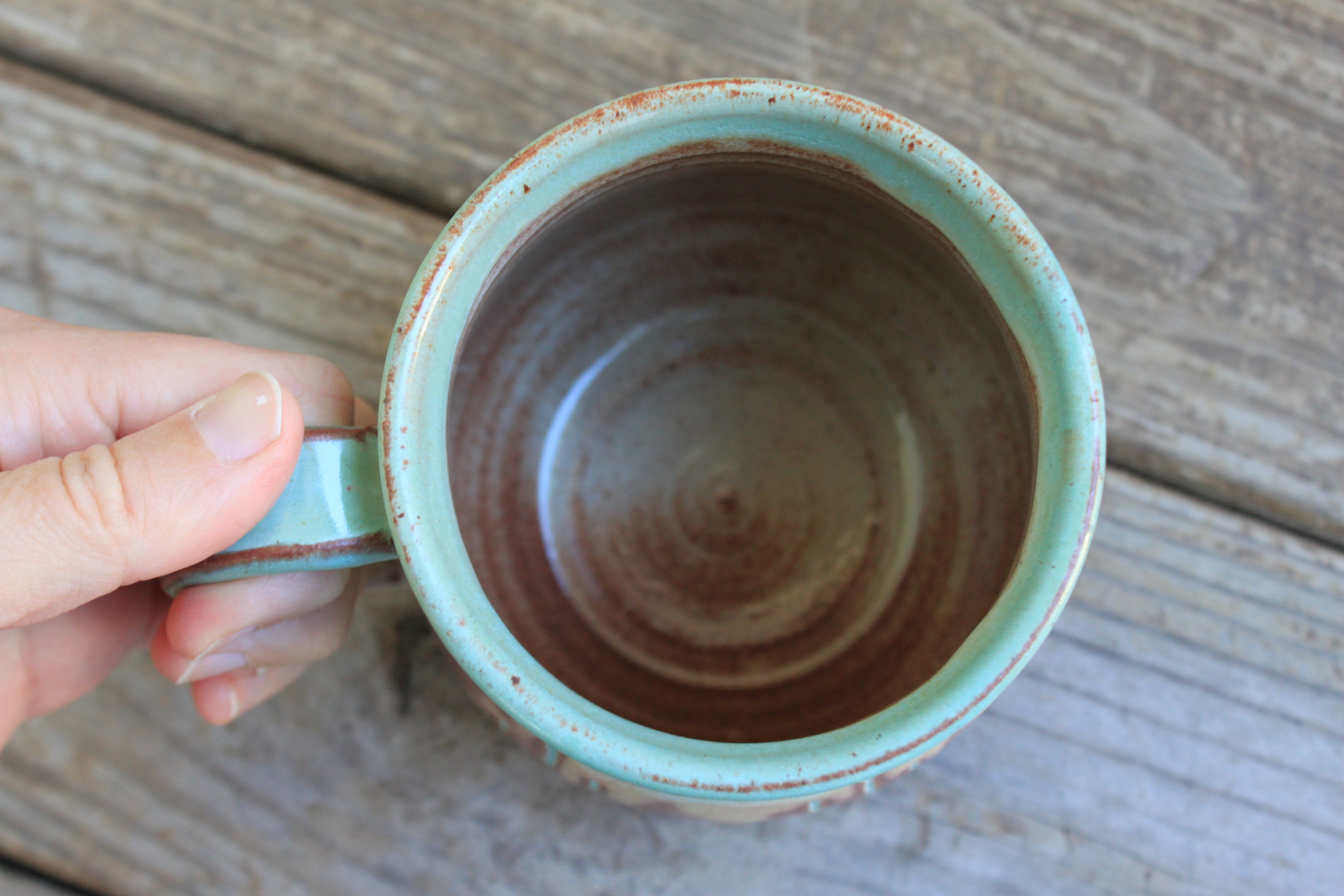 Carved Desert Mountain Sunset Mug, 23 oz