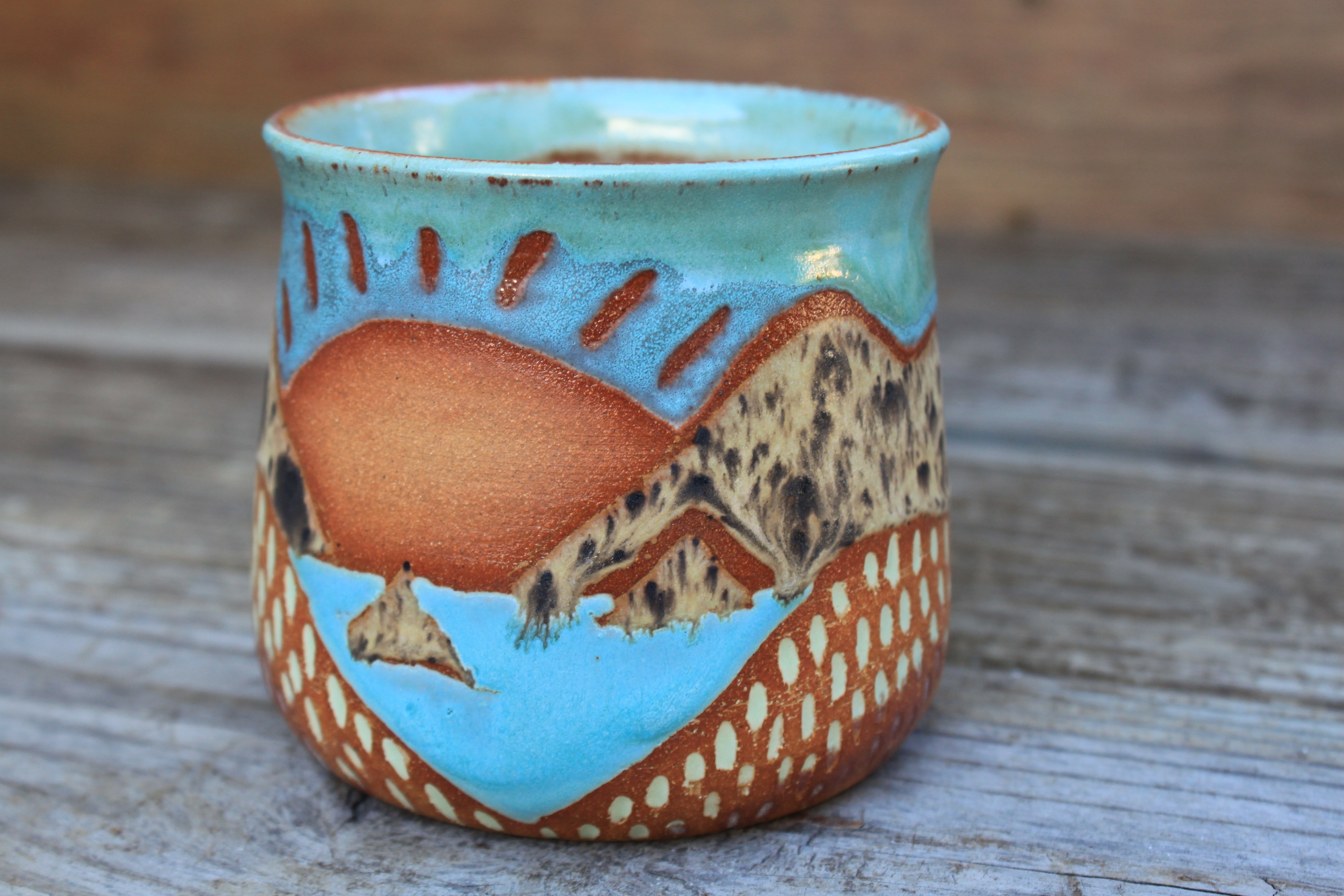 Distant Foliage Mountain Lake Days Mug, 17 oz