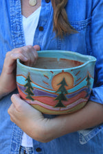 Load image into Gallery viewer, Rainbow Fields and Evergreen Dreams Mixing Bowl
