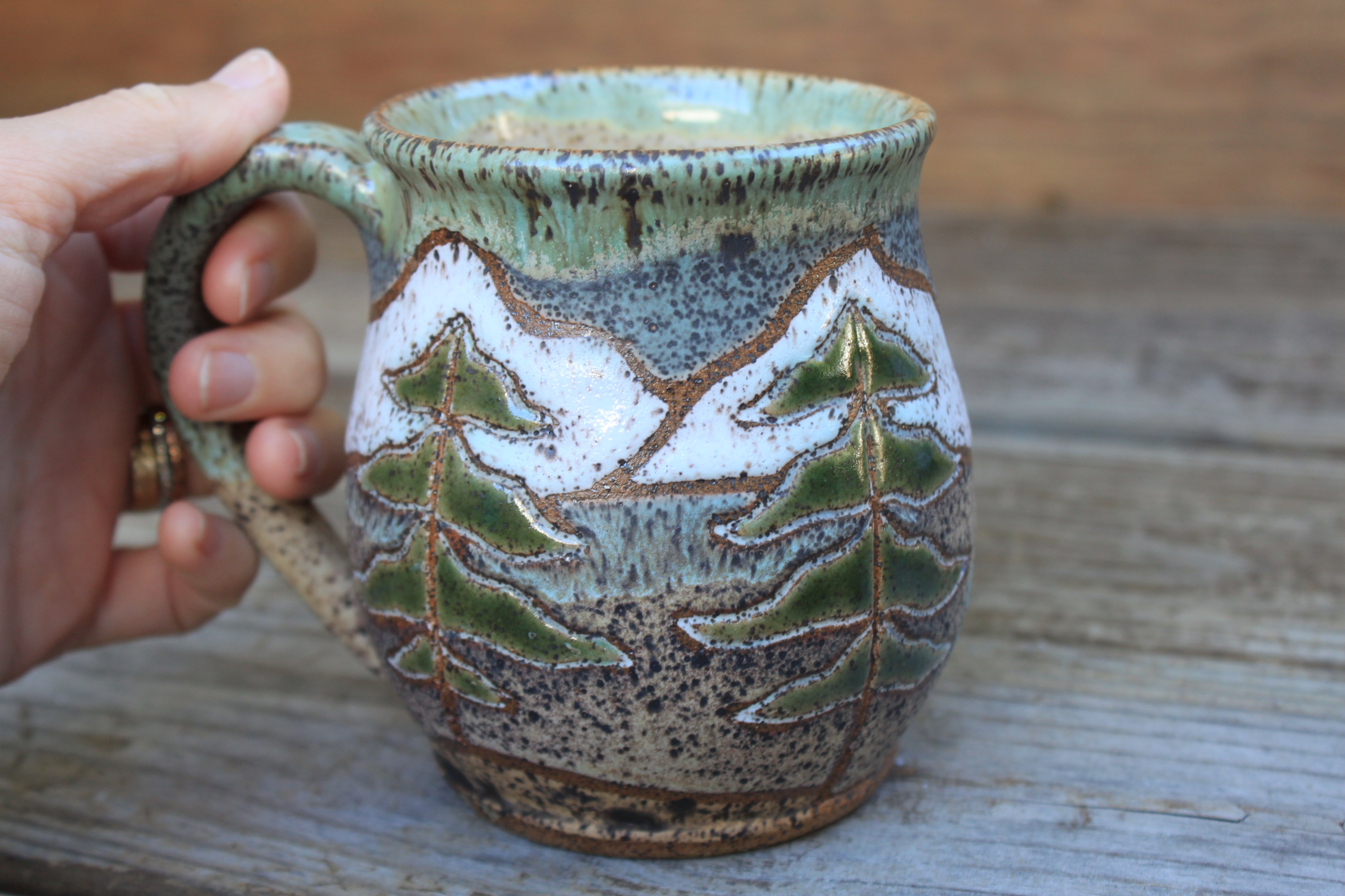 Snowy River Forest Sunset Mug, 19 oz