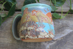 Load image into Gallery viewer, Beachy Sand Dune Sunset and Sailboat Mug, 18 oz
