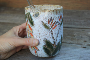 Bird of Paradise Carved Straw Cup, 20 oz