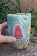 Load image into Gallery viewer, Mushroom Madness Carved Straw Cup, 12 oz
