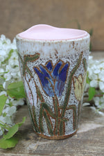 Load image into Gallery viewer, Carved Tulip Fields Handled Travel Mug, 13 oz
