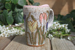 Load image into Gallery viewer, Carved Tulip Fields Handled Travel Mug, 13 oz
