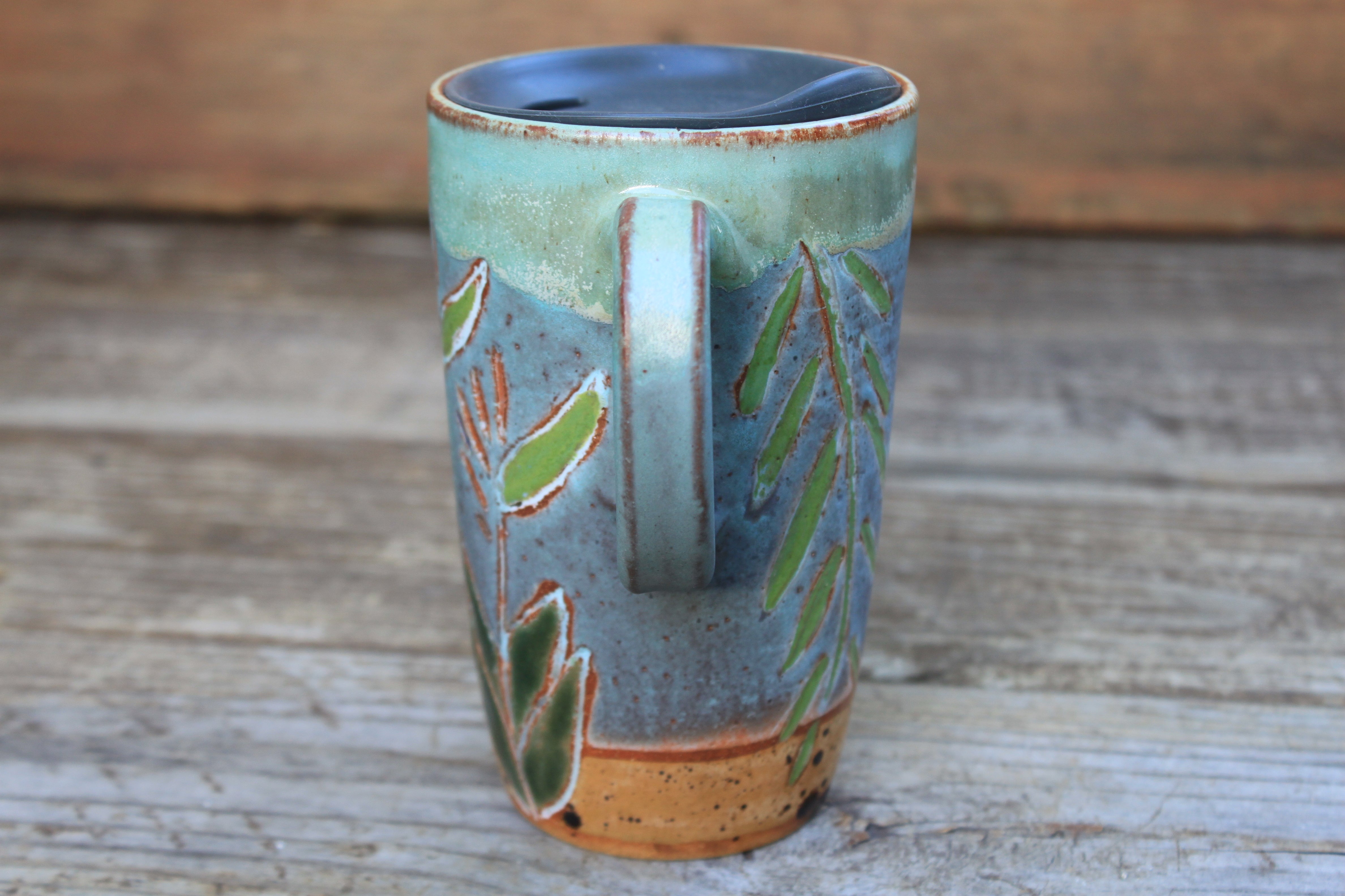 Bird of Paradise Beach Days Carved Handled Travel Mug, 17 oz