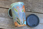 Load image into Gallery viewer, Bird of Paradise Beach Days Carved Handled Travel Mug, 17 oz
