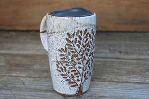 Fall Foliage Carved Handled Travel Mug, 19 oz