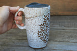 Load image into Gallery viewer, Fall Foliage Carved Handled Travel Mug, 19 oz
