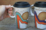 Load image into Gallery viewer, Retro Horizon Line Handled Travel Mug, 19 oz - sold separately
