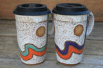 Load image into Gallery viewer, Retro Horizon Line Handled Travel Mug, 19 oz - sold separately
