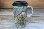 Load image into Gallery viewer, Redwood River Sunset Carved Handled Travel Mug, 18 oz
