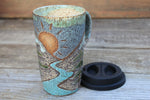 Load image into Gallery viewer, Redwood River Sunset Carved Handled Travel Mug, 18 oz
